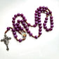 Jungfrau Maria Unsere Liebe Frau Y-Halskette Lila Rosenkranz Halskette Kruzifix Kreuz Jesus Christus Religiöser Schmuck Kommunion Konfirmation Geschenk