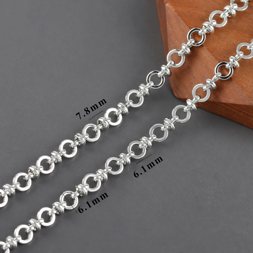 YEGUI C257, DIY-Kette, 18 Karat vergoldet, Kupfer, rhodiniert, Anhänger, Schmuckzubehör, Schmuckherstellung, DIY-Armbandkette, 1m/Los