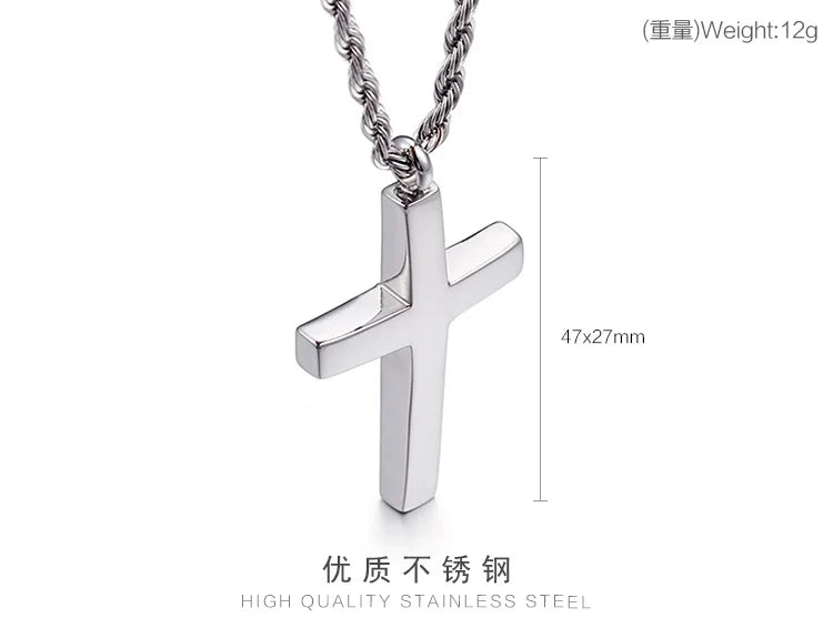 Kalen Mode Kreuz Halsketten Für Männer Hochglanzpoliert 50cm Edelstahl Kreuz Schmuck Halskette Männlich Günstiger Schmuck