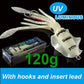 SUNMILE Angel-Gummiköder Tintenfisch 20g/60g/80g/100g/120g/150g Leuchtend/UV-Tintenfisch-Jig Angelköder für Meeresangeln Wobbler Köder