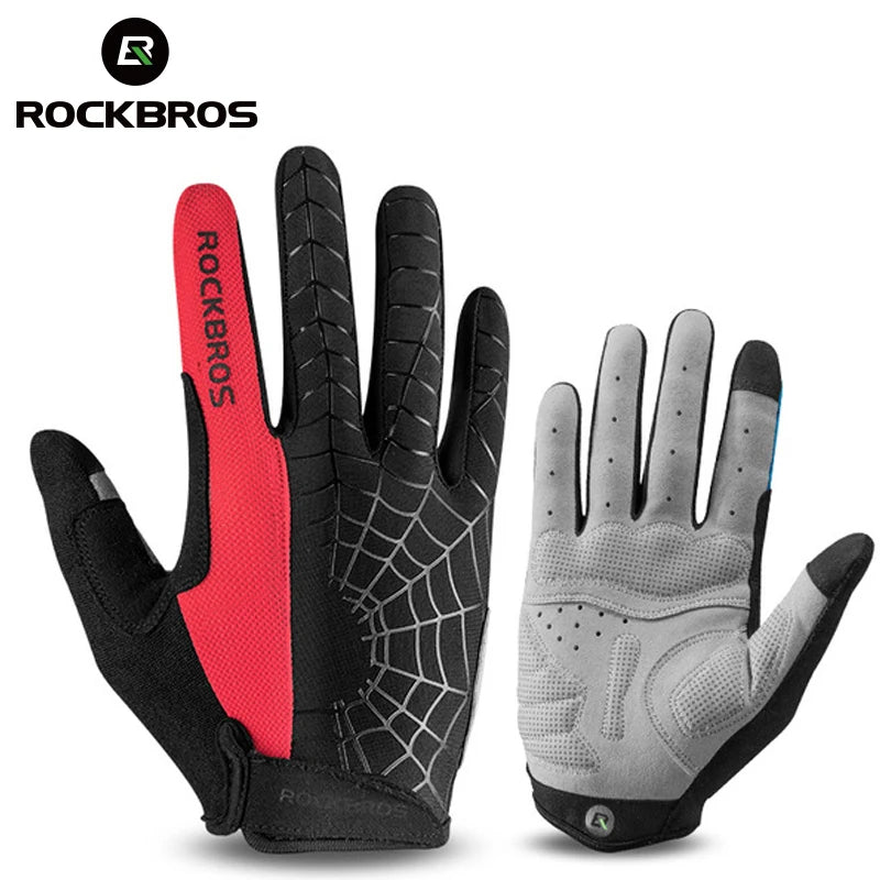 ROCKBROS Fahrradhandschuhe Schwammpolster Lange Finger Motorradhandschuhe für Fahrrad Mountainbike Handschuhe Touchscreen MTB Handschuhe