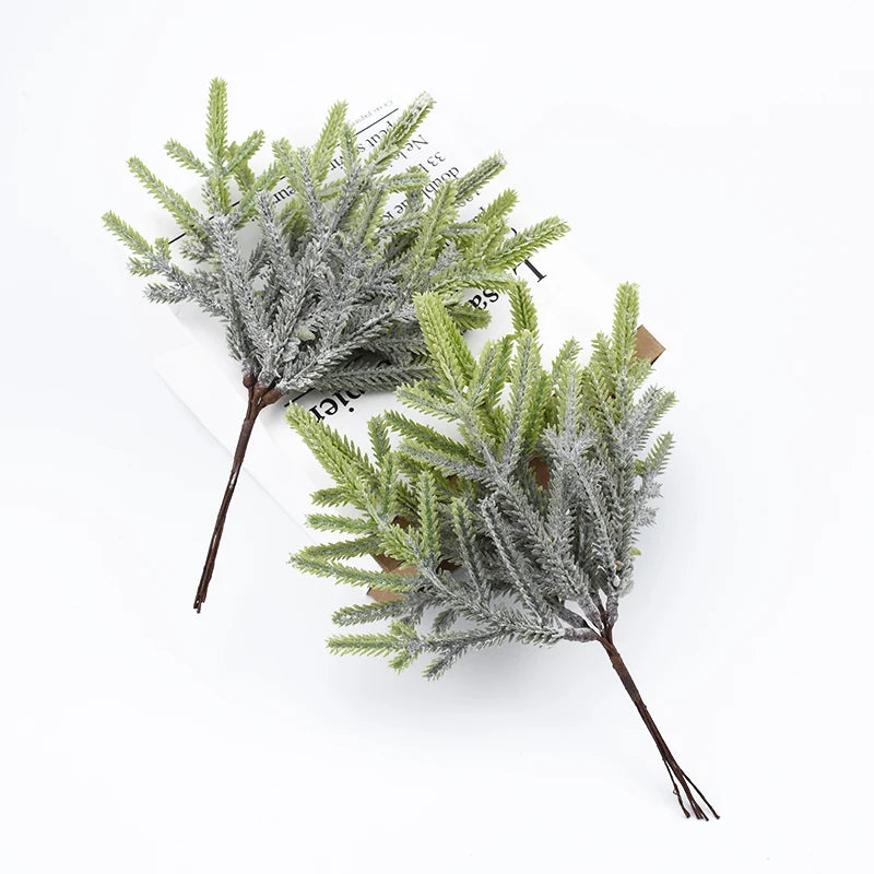 6 Stück Kunstpflanzen Weihnachtsbaum Hochzeit Hauptdekor Zubehör Dekorative Blumen Kränze Scrapbooking Künstliche Tannennadeln