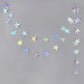 Laser Silber Papier Stern Girlande Banner Happy Birthday Party Dekoration Mädchen Junge Babyparty Hochzeit Wandbehang Dekor
