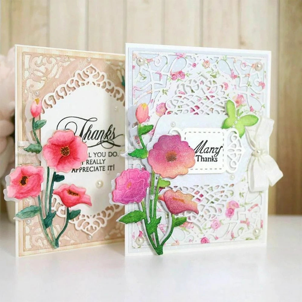 Remembrance Flower Metal Cutting Dies Stencil Scrapbooking Embossing Cards DIY Christmas Navidad Die Cuts for Card Making