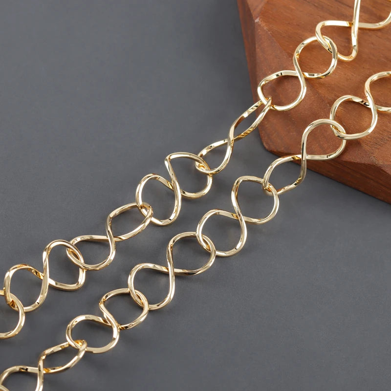 YEGUI C257, DIY-Kette, 18 Karat vergoldet, Kupfer, rhodiniert, Anhänger, Schmuckzubehör, Schmuckherstellung, DIY-Armbandkette, 1m/Los