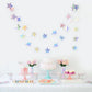 Laser Silber Papier Stern Girlande Banner Happy Birthday Party Dekoration Mädchen Junge Babyparty Hochzeit Wandbehang Dekor
