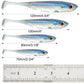 Dr.Fish 5/6 Stück Angelköder Weichplastik Silikonköder Paddelschwanz Shad Wurm Swimbait Süßwasser Barsch Forelle 70mm 80mm 100mm