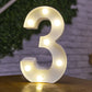 Letter Alphabet LED Lights Luminous Number Lamp Decor Battery Night Light for Home Wedding Birthday Christmas Party Decoration
