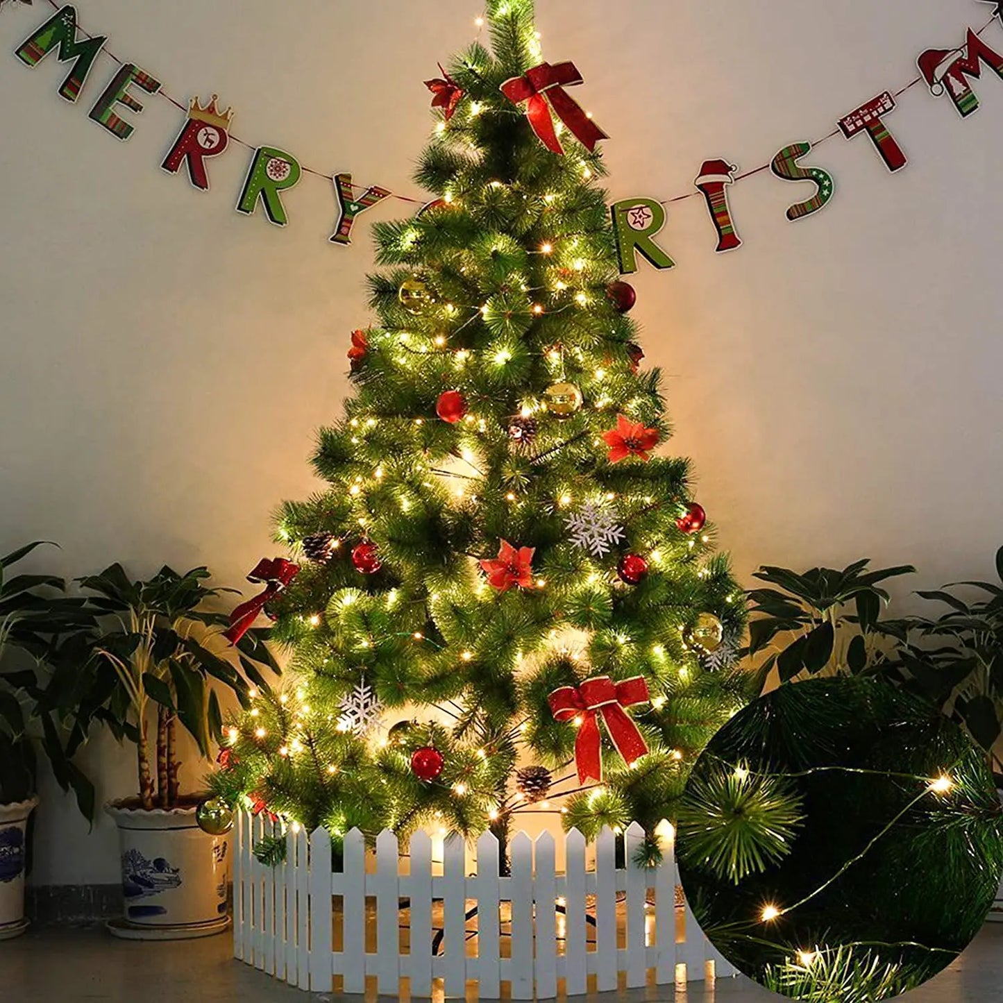 200M Green Wire 8 Modes Fairy String Light Waterproof Firefly Lamp Remote Decoration For Christmas Halloween Bedroom Wedding