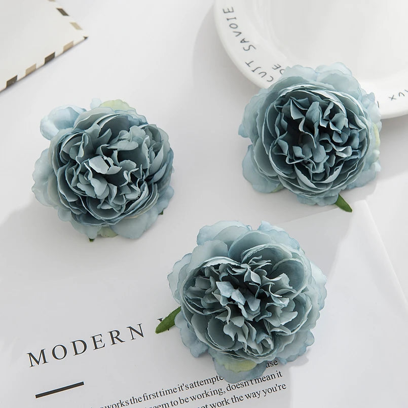 5 Stück Seidenpfingstrosen Kopf Wand Hochzeit Braut Accessoires Ausverkauf Geschenke Party Heim Dekor Weihnachtskranz Künstliche Rosen Blumen