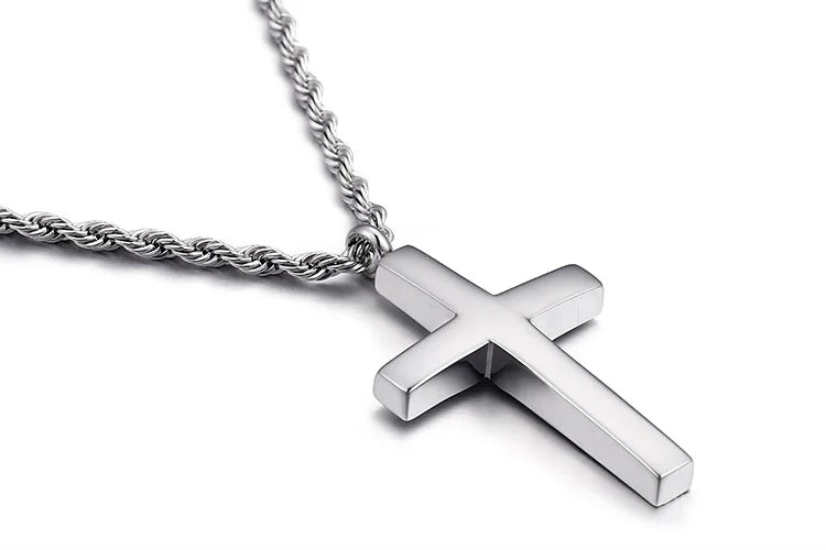 Kalen Mode Kreuz Halsketten Für Männer Hochglanzpoliert 50cm Edelstahl Kreuz Schmuck Halskette Männlich Günstiger Schmuck