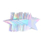 Laser Silber Papier Stern Girlande Banner Happy Birthday Party Dekoration Mädchen Junge Babyparty Hochzeit Wandbehang Dekor