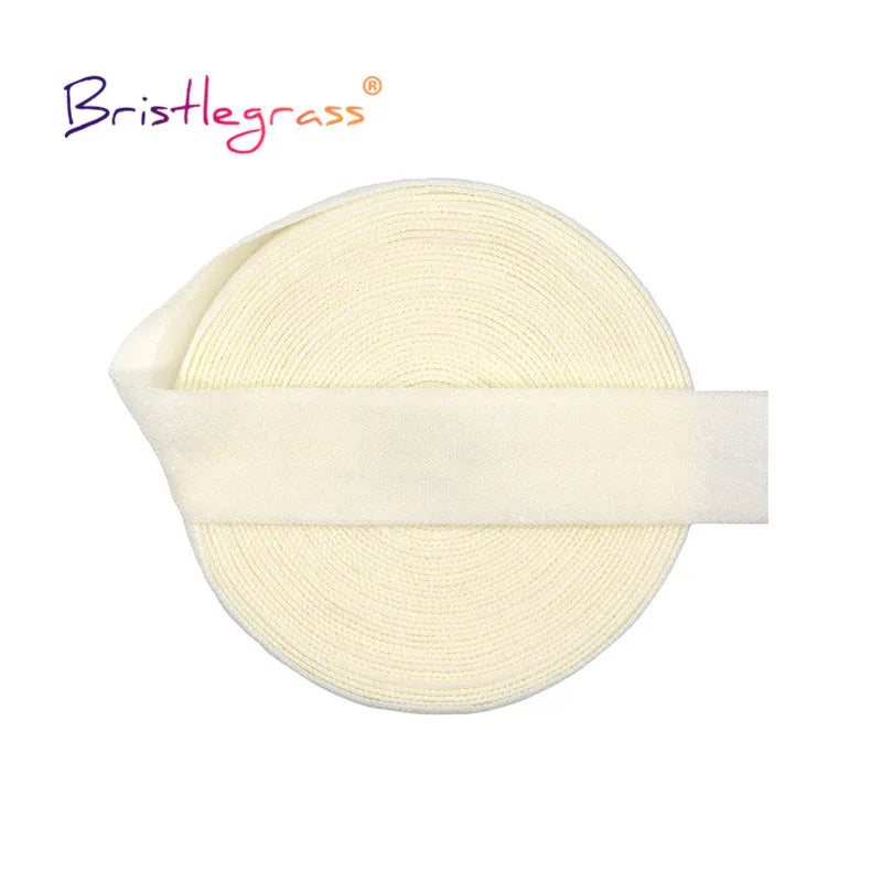 BRISTLEGRASS 2 5 10 Yard 5/8" 15mm Einfarbig Matt Nicht Glänzend Falzgummi FOE Spandex Band Stirnband Unterwäsche Kleid Nähen Borte