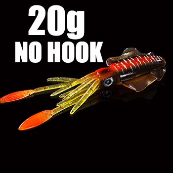 SUNMILE Angel-Gummiköder Tintenfisch 20g/60g/80g/100g/120g/150g Leuchtend/UV-Tintenfisch-Jig Angelköder für Meeresangeln Wobbler Köder