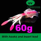 SUNMILE Angel-Gummiköder Tintenfisch 20g/60g/80g/100g/120g/150g Leuchtend/UV-Tintenfisch-Jig Angelköder für Meeresangeln Wobbler Köder