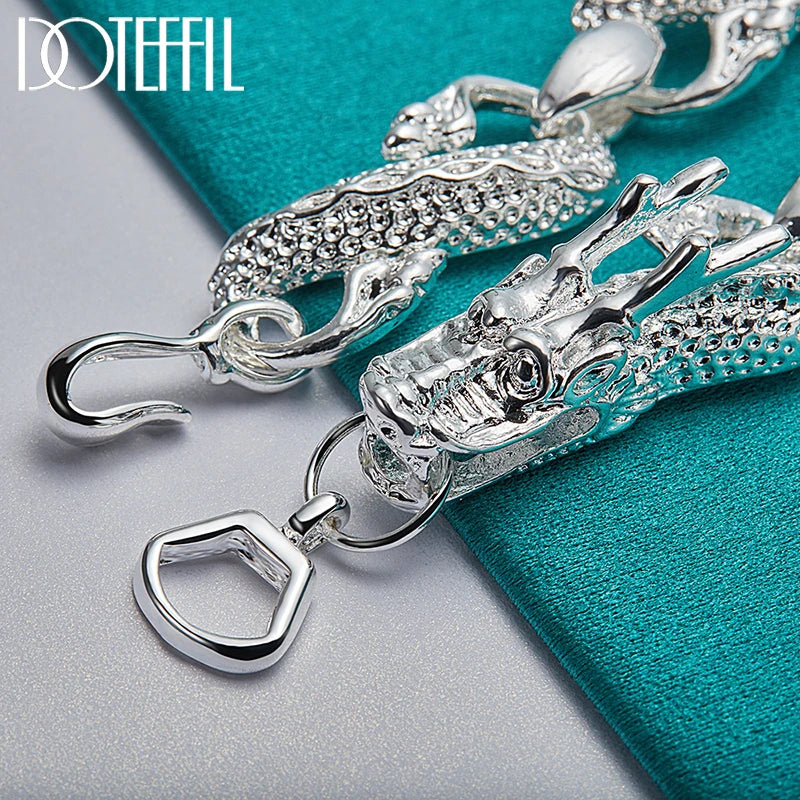 DOTEFFIL New Arrival 925 Sterling Silver Bracelet Bangle Cuff For Man Women Dragon Bracelet Fine Jewelry Party Christmas Gift
