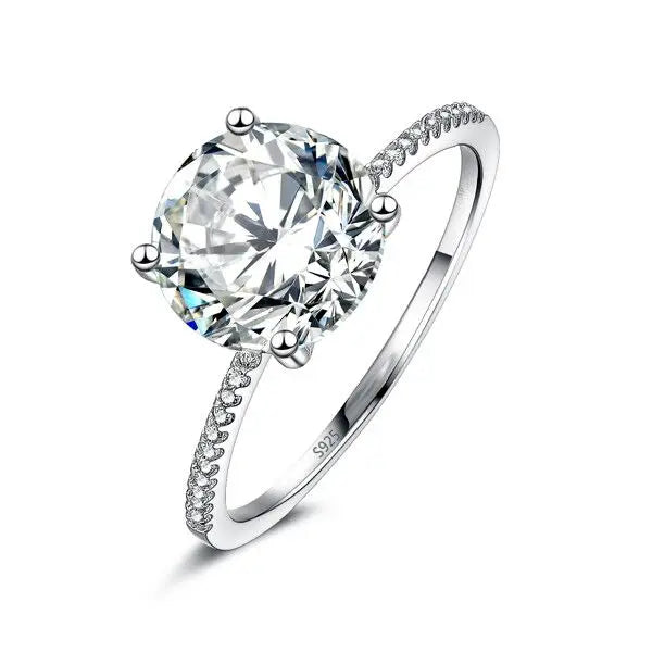 2023 Klassischer Luxus Echter massiver 925 Sterling Silber Ring 3 Karat 10 Herzen Pfeile Zirkon Hochzeitsschmuck Ringe Verlobung Für Frauen