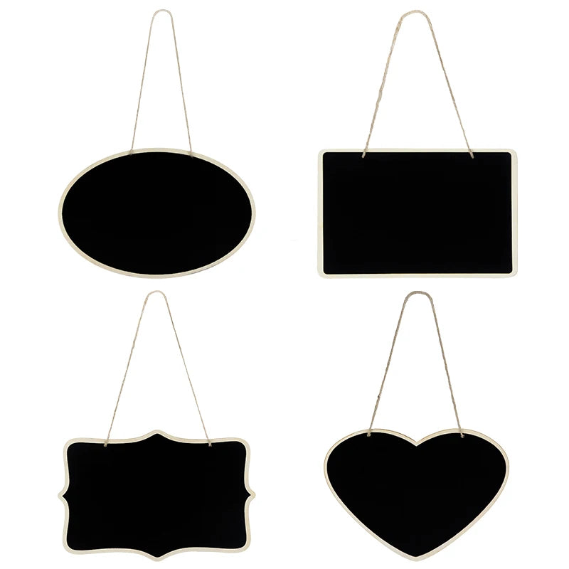 1Pc Mini Wooden Blackboard Chalkboard Single Sided DIY Message Board Home Door Wall Hanging Christmas Wedding Party Wood Plaque