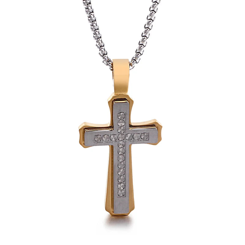 Kalen Mode Kreuz Halsketten Für Männer Hochglanzpoliert 50cm Edelstahl Kreuz Schmuck Halskette Männlich Günstiger Schmuck