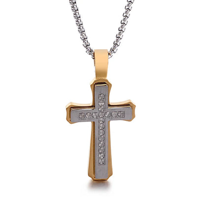 Kalen Mode Kreuz Halsketten Für Männer Hochglanzpoliert 50cm Edelstahl Kreuz Schmuck Halskette Männlich Günstiger Schmuck