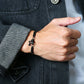 Vnox Einfache, geschichtete 3mm Rolo-Kettenarmbänder für Herren, rundes Kettenglied mit Kreuz-Anhänger, Armband, Christusgebet, Vintage-Freizeitgeschenk