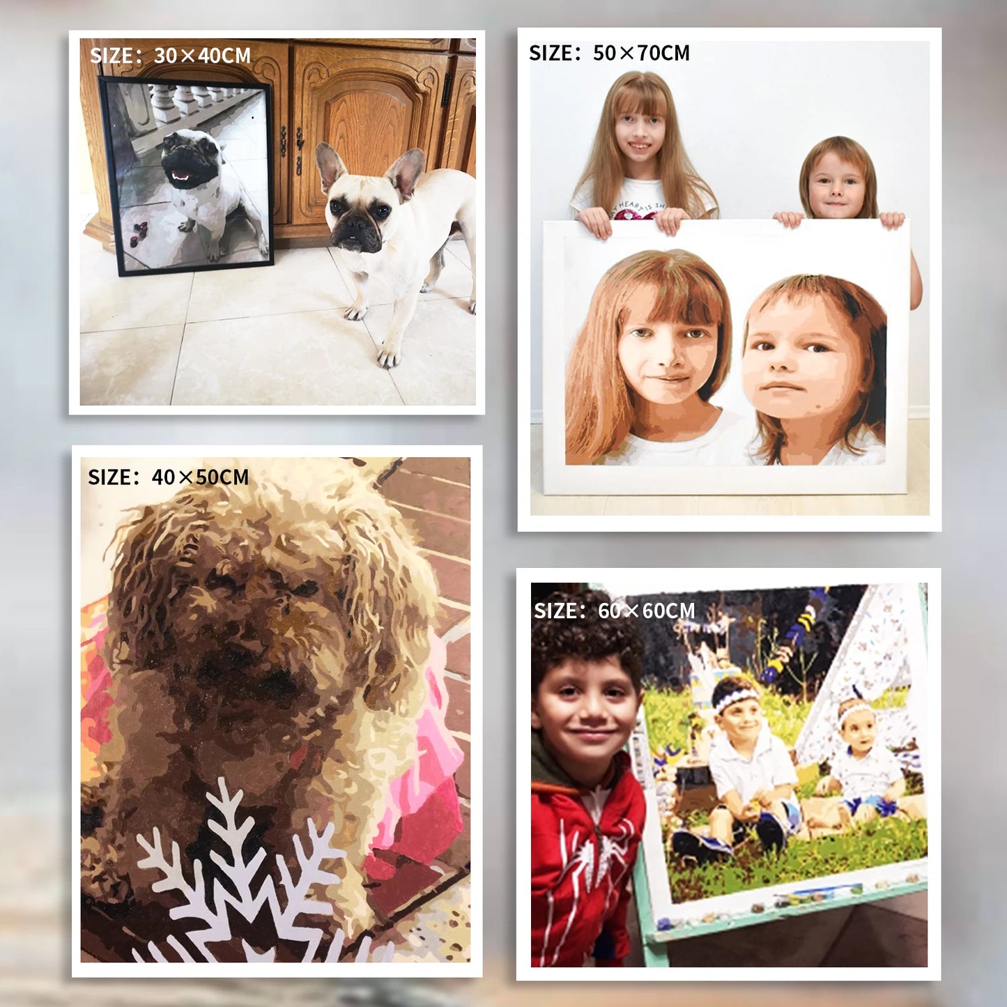 24/36 Farben Personalisiertes Malen nach Zahlen Foto Custom DIY Ölgemälde nach Zahlen Bild Leinwand Porträt Familie Kinder Foto