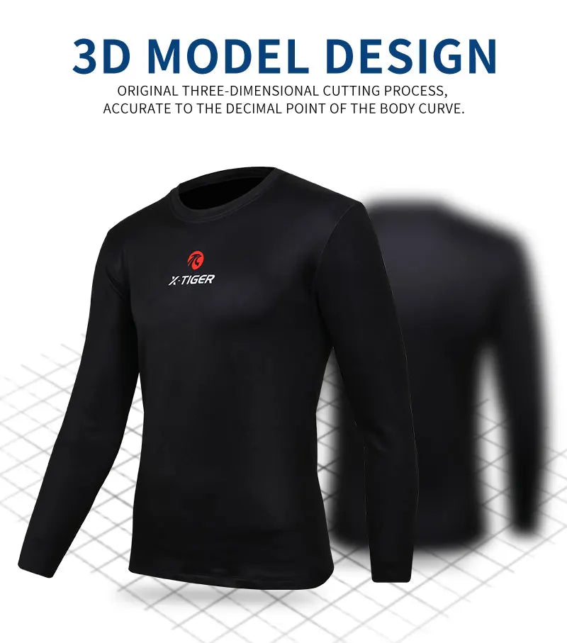 X-TIGER Winter Fahrrad Unterhemd Langarm Warme Fahrrad Unterwäsche Fleece Sport Radtrikot Hält Warm Rennrad Shirt
