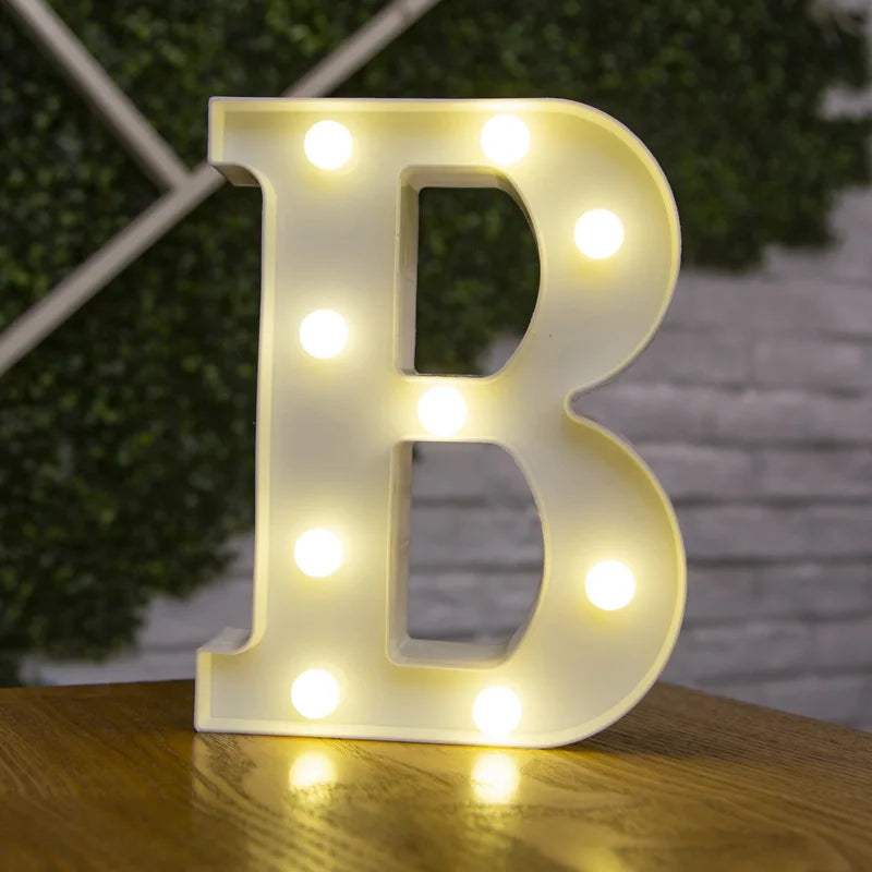 Letter Alphabet LED Lights Luminous Number Lamp Decor Battery Night Light for Home Wedding Birthday Christmas Party Decoration