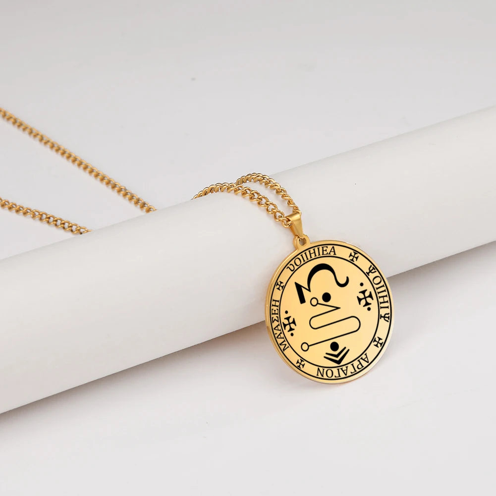 Dawapara 7 Archangels Sigil Necklaces Pentacle Magical Amulet Michaelmas Lucky Protection Supernatural Talisman Necklace
