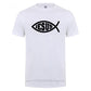 Jesus Fisch Christus bedrucktes T-Shirt für Männer und Frauen, christlicher Jesus-Glaube, inspirierende Mode-Marken-T-Shirts, T-Shirt Herren Kleidung