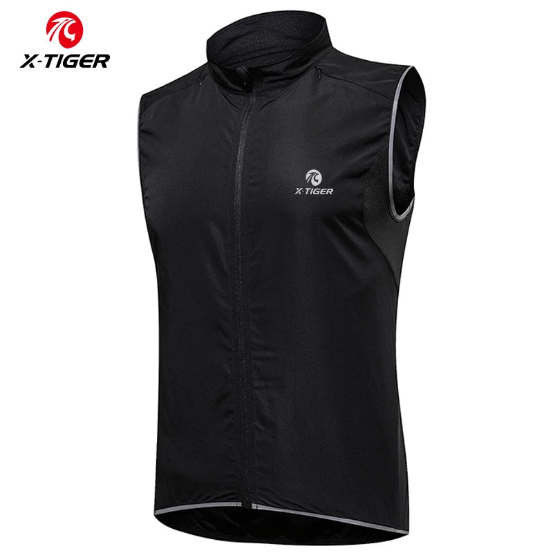 X-TIGER Cycling Jacket Windproof MTB Bike Jacket Vest Outdoor Cycling Windbreaker Sleeveless Rainproof Reflective Bike Clothing