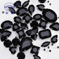Glitter Mixed Shape Glass Rhinestones For Clothes Pink Flatback Craft Gems Crystal Sew On Rhinestone With Claw 50PCS/PACK S048