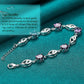 DOTEFFIL 925 Sterling Silber Lila Große AAA Zirkon Armbandkette für Damen Schmuck Verlobung Party Weihnachtsgeschenk