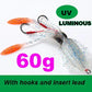 SUNMILE Angel-Gummiköder Tintenfisch 20g/60g/80g/100g/120g/150g Leuchtend/UV-Tintenfisch-Jig Angelköder für Meeresangeln Wobbler Köder