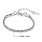 Vnox Basic 2/3/4/5mm Stainless Steel Twisted Rope Chain Bracelets for Men Women,Wrist Christmas Gifts Jewelry,Length Adjustable