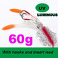 SUNMILE Angel-Gummiköder Tintenfisch 20g/60g/80g/100g/120g/150g Leuchtend/UV-Tintenfisch-Jig Angelköder für Meeresangeln Wobbler Köder