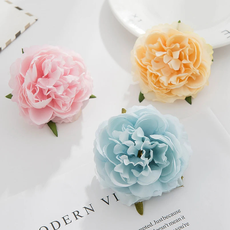 5 Stück Seidenpfingstrosen Kopf Wand Hochzeit Braut Accessoires Ausverkauf Geschenke Party Heim Dekor Weihnachtskranz Künstliche Rosen Blumen