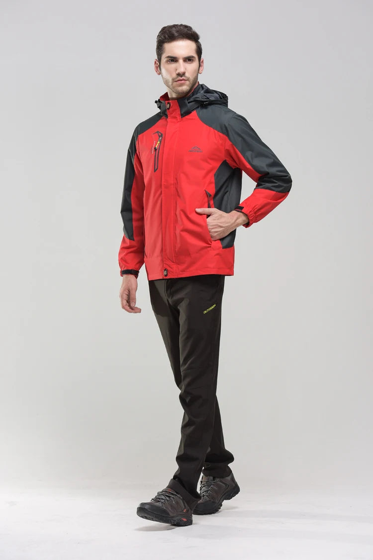 TRVLWEGO Camping Wanderjacke Herren Herbst Outdoor Sportmäntel Klettern Trekking Windbreaker Reise Wasserdichte Jacken Schwarz