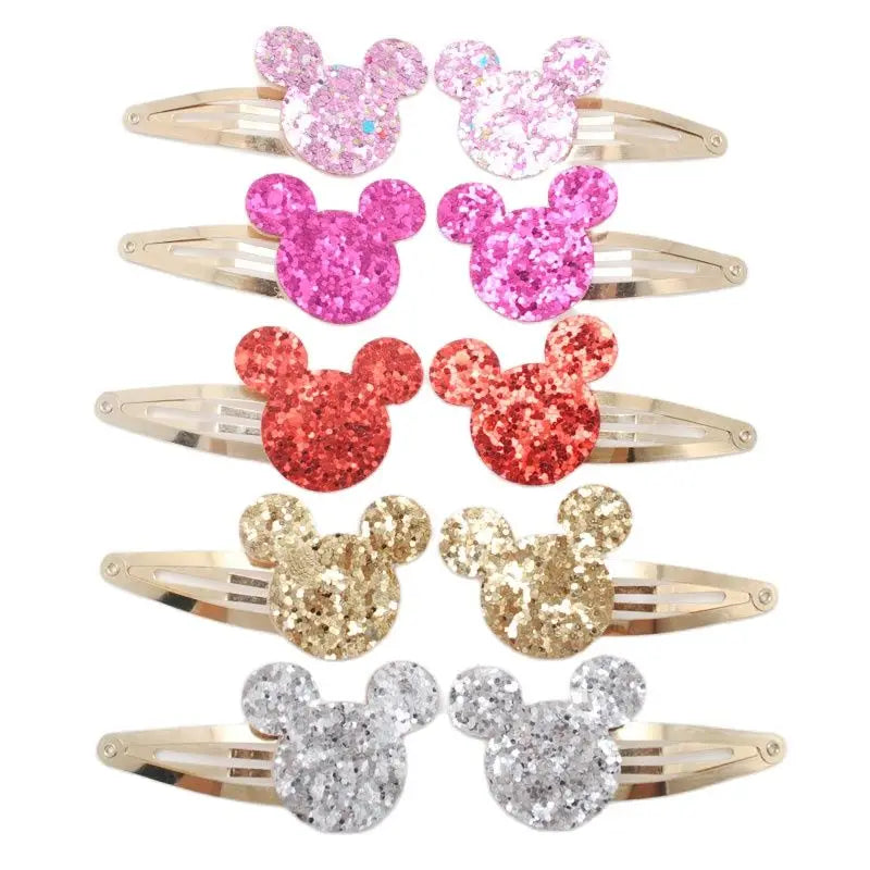 10 Stück/Los Kleine Mädchen-Haarspangen Glitzernde Herzchen Geburtstagsgeschenk Baby Mädchen Haar-Accessoires Kinder Haarspange für Kinder
