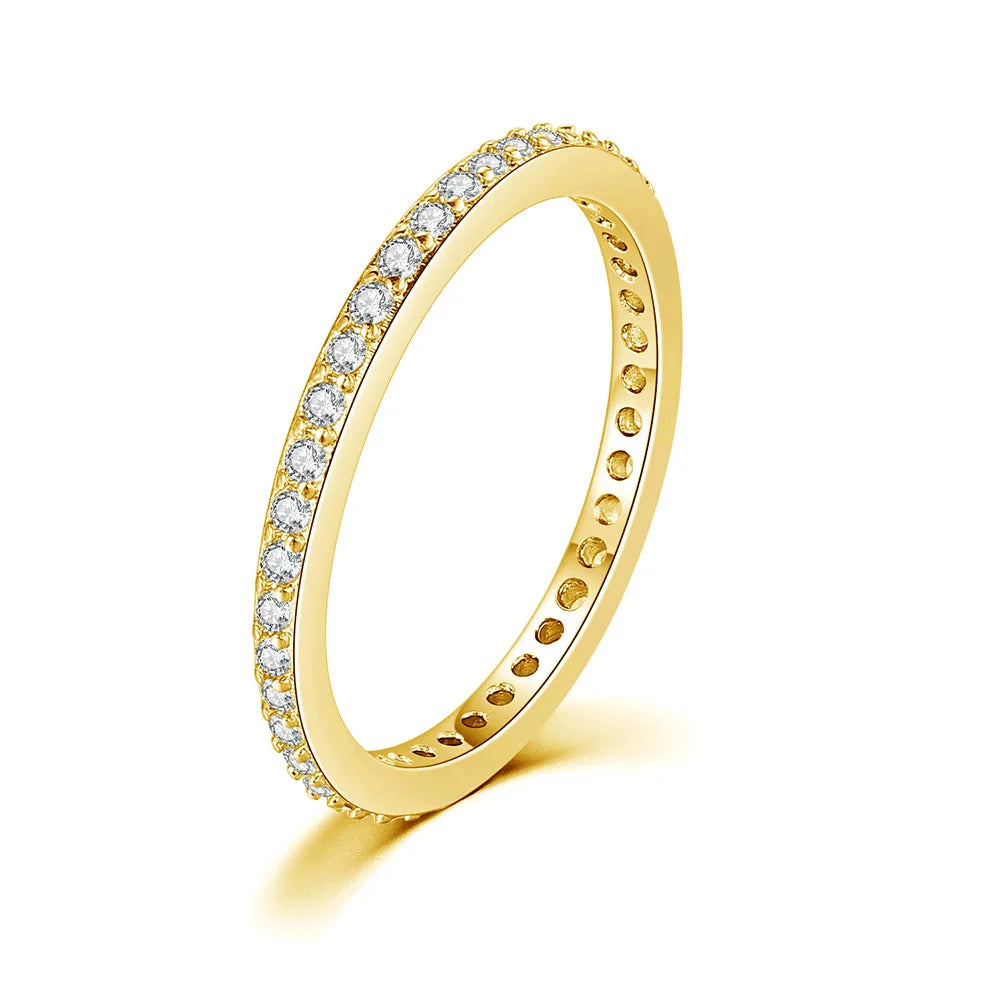 Delicate Thin Microscope Finger Dainty Rings For Women Female Promise Engagement Women's Ring Silver Color Zircon Jewelry R638