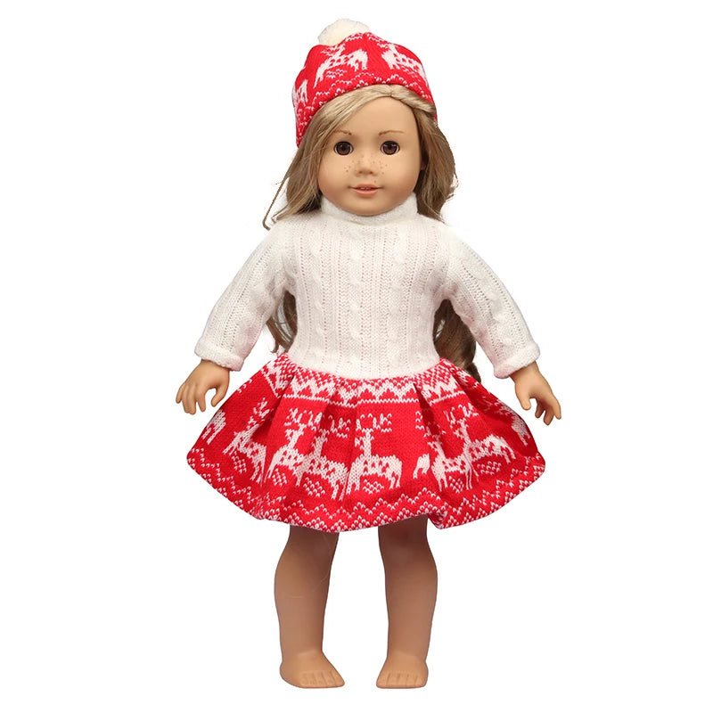 43 cm Baby Neugeborenen Puppenkleidung Wolle Süßer Weihnachtsmann, Baum, Elch Weihnachtskleidung Anzug für amerikanische 18 Zoll Mädchen Puppe Spielzeug Geschenk