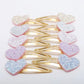 10 Stück/Los Kleine Mädchen-Haarspangen Glitzernde Herzchen Geburtstagsgeschenk Baby Mädchen Haar-Accessoires Kinder Haarspange für Kinder