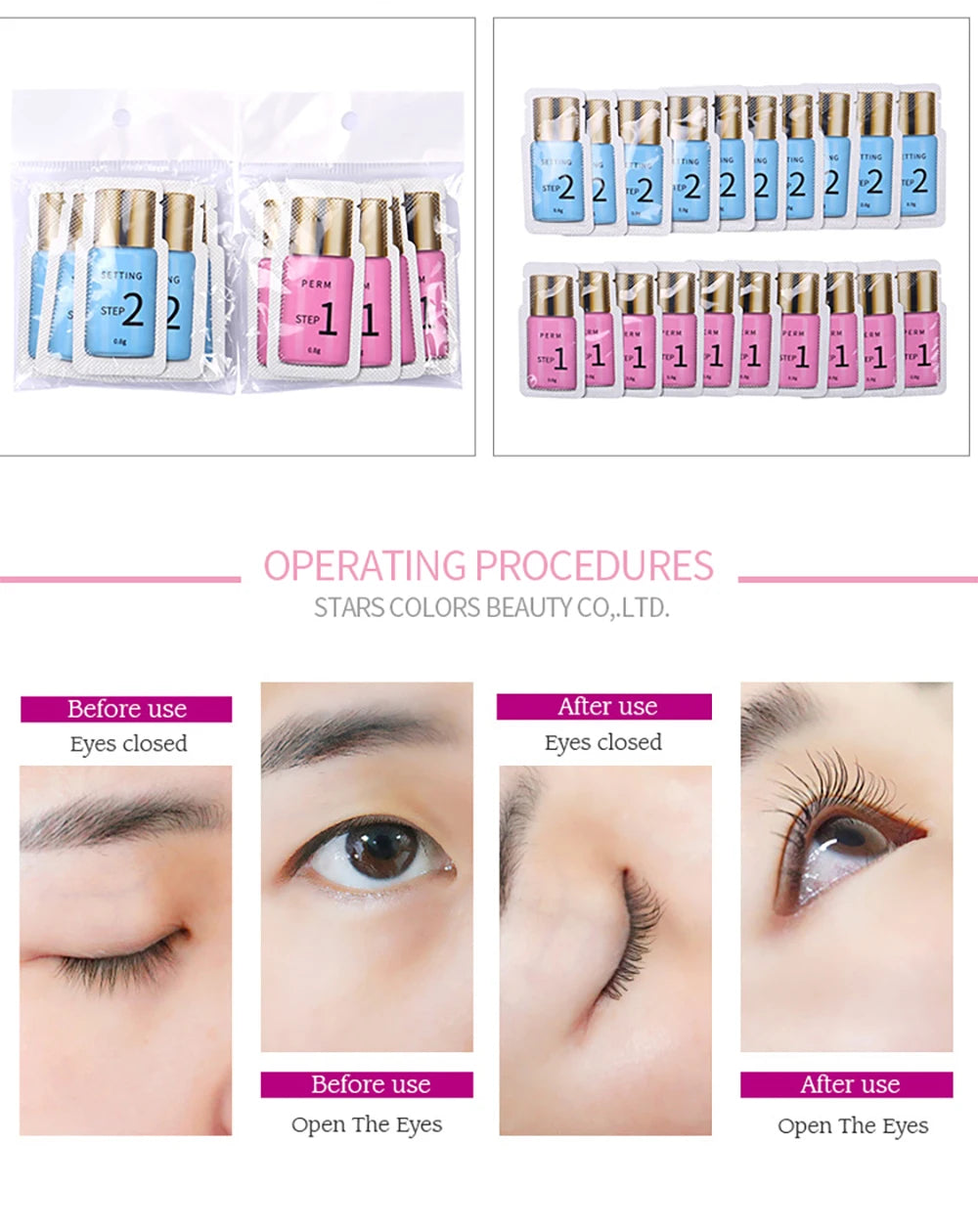 10 Paar/Beutel Wimpernlifting Lotion Sachet 0,8g pro Beutel Wimperndauerwelle und Fixierlotion 8-12 Minuten Lifting Wimpern Augen Make-up Tools