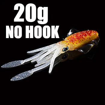 SUNMILE Angel-Gummiköder Tintenfisch 20g/60g/80g/100g/120g/150g Leuchtend/UV-Tintenfisch-Jig Angelköder für Meeresangeln Wobbler Köder