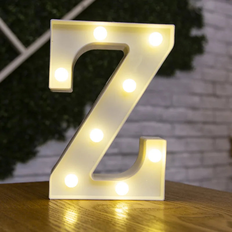 Letter Alphabet LED Lights Luminous Number Lamp Decor Battery Night Light for Home Wedding Birthday Christmas Party Decoration