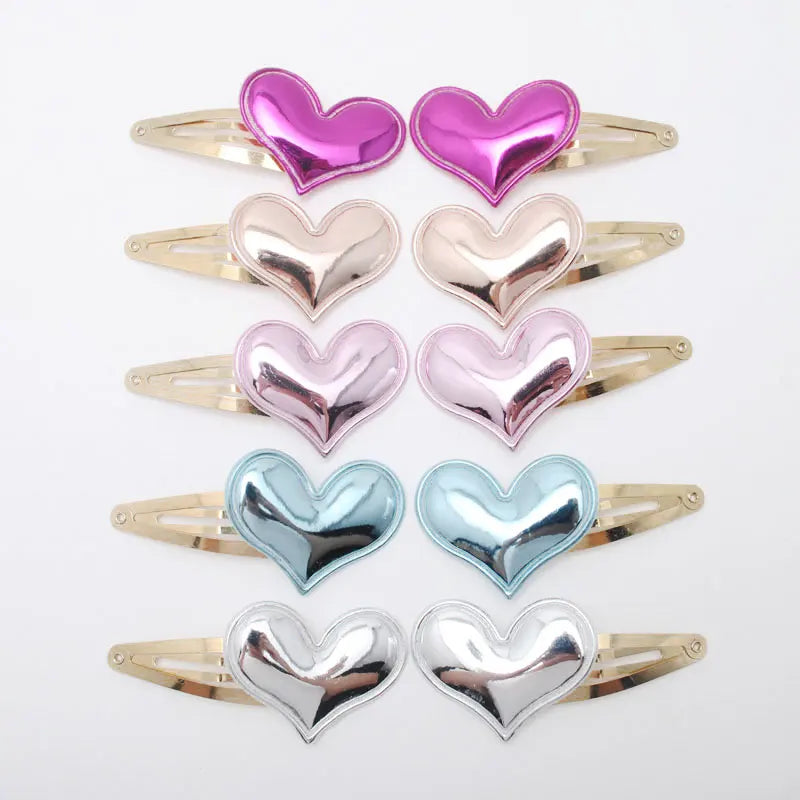 10 Stück/Los Kleine Mädchen-Haarspangen Glitzernde Herzchen Geburtstagsgeschenk Baby Mädchen Haar-Accessoires Kinder Haarspange für Kinder
