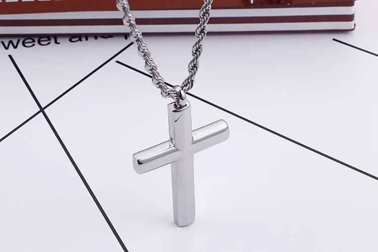 Kalen Mode Kreuz Halsketten Für Männer Hochglanzpoliert 50cm Edelstahl Kreuz Schmuck Halskette Männlich Günstiger Schmuck