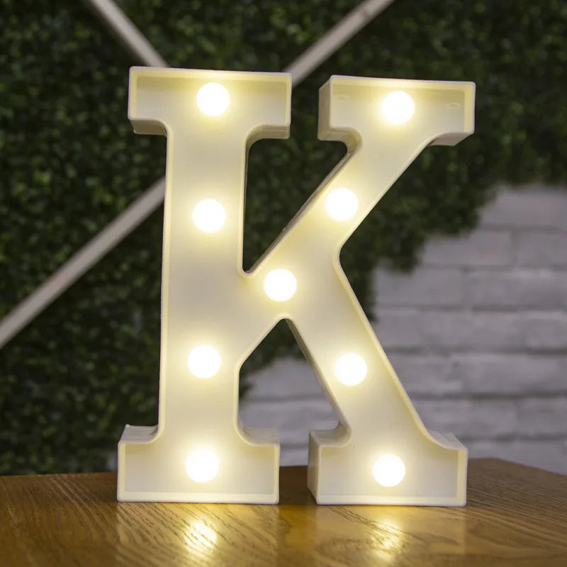 Letter Alphabet LED Lights Luminous Number Lamp Decor Battery Night Light for Home Wedding Birthday Christmas Party Decoration