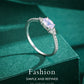 MODIAN 925 Sterling Silber Rosa Mondstein Eleganter Stapelbarer Fingerring Eternity Bands für Damen Weihnachtsgeschenke Feiner Schmuck