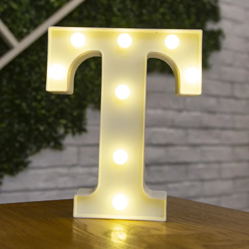 Letter Alphabet LED Lights Luminous Number Lamp Decor Battery Night Light for Home Wedding Birthday Christmas Party Decoration
